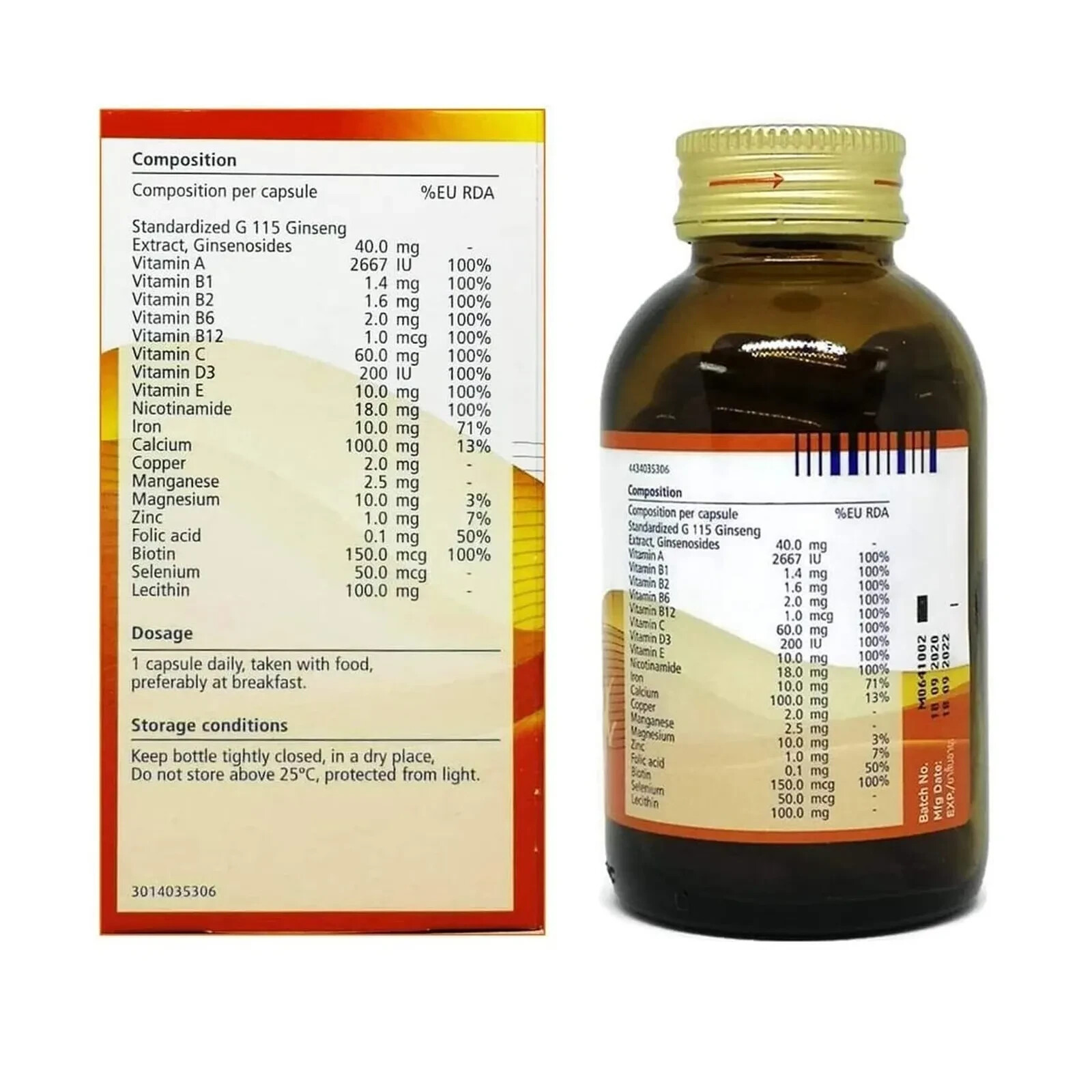 1x Geriatric Pharmaton 100 capsules with Ginseng Extract Natural Health Product
