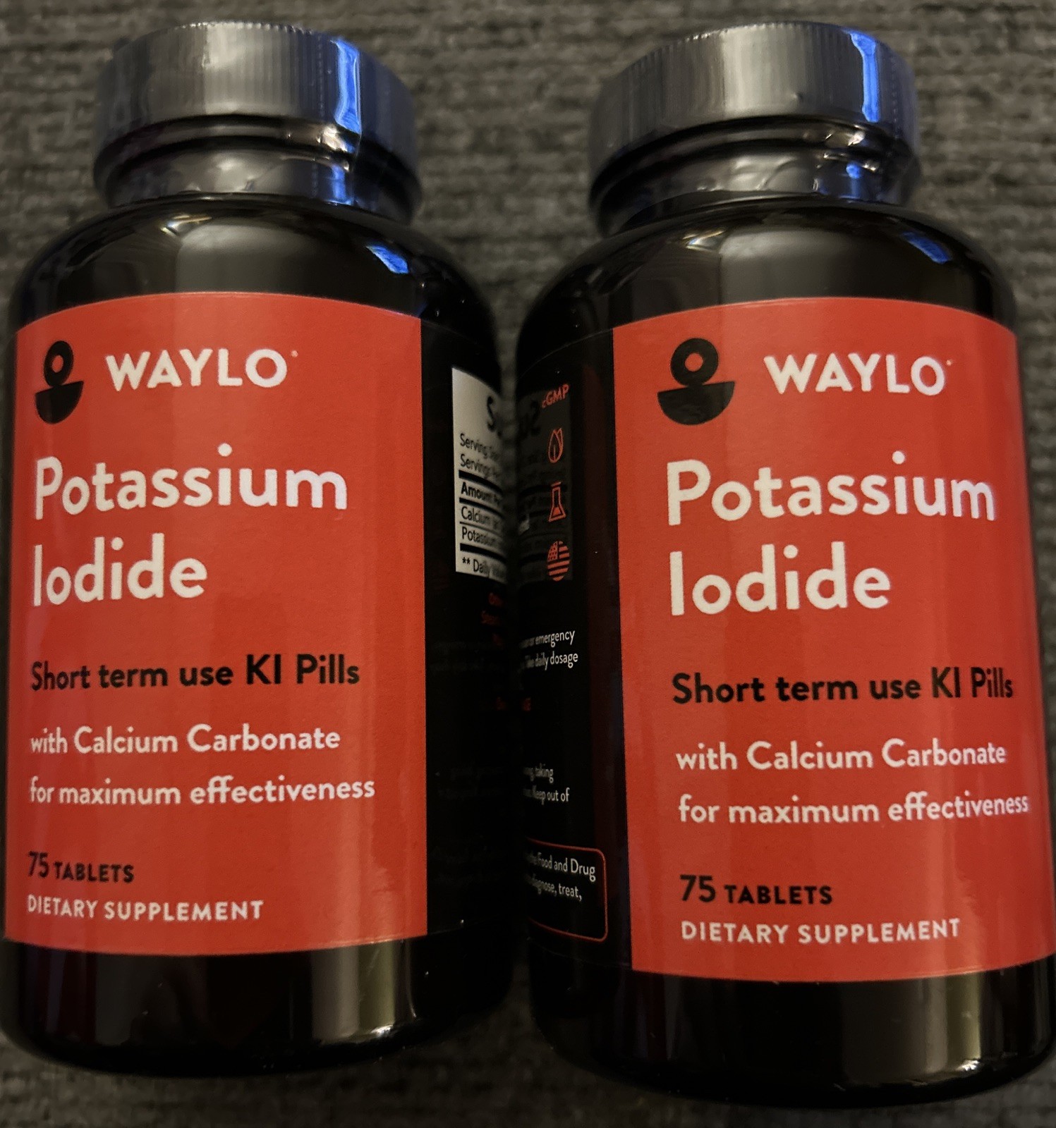 2 New Waylo KI Potassium + Iodide Tablets 130 mg per Tablet 75 Count Exp 11/2032