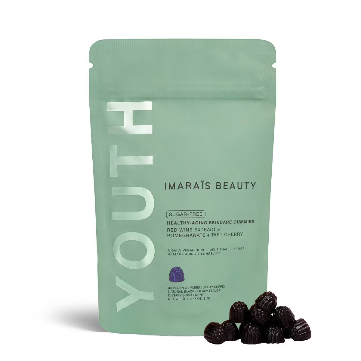 Imarais Beauty Youth Vegan Gummies Anti-Aging | Wrinkles & Discoloration Support