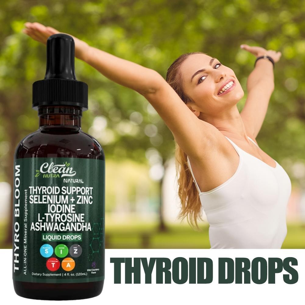 Thyroid Supports Drops Selenium Zinc Iodine L Tyrosine Ash Wagandha 2 Box