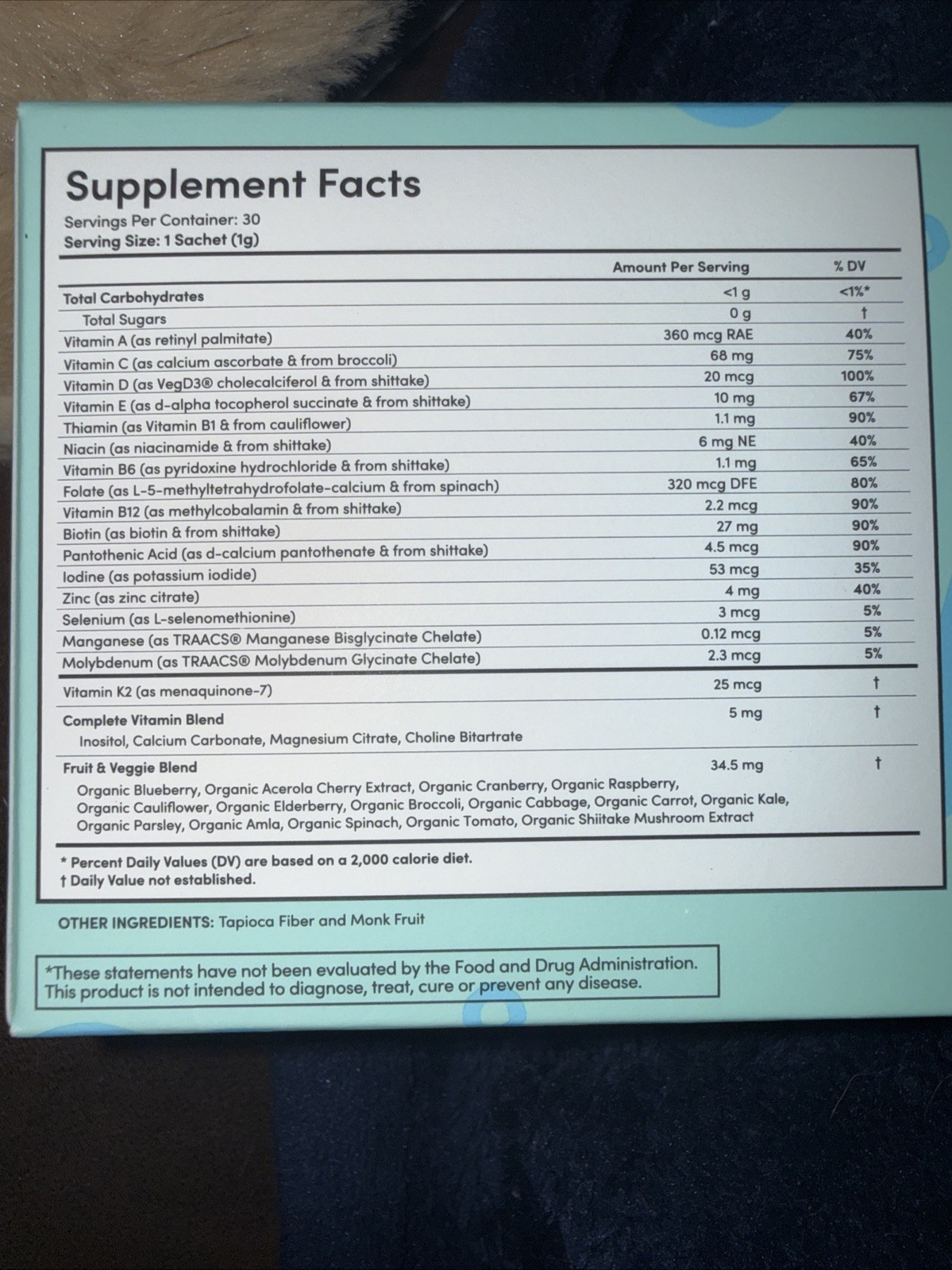 Ella Ola Teen Multivitamin Unflavored 30 Servings Exp 2/2028 New Sealed