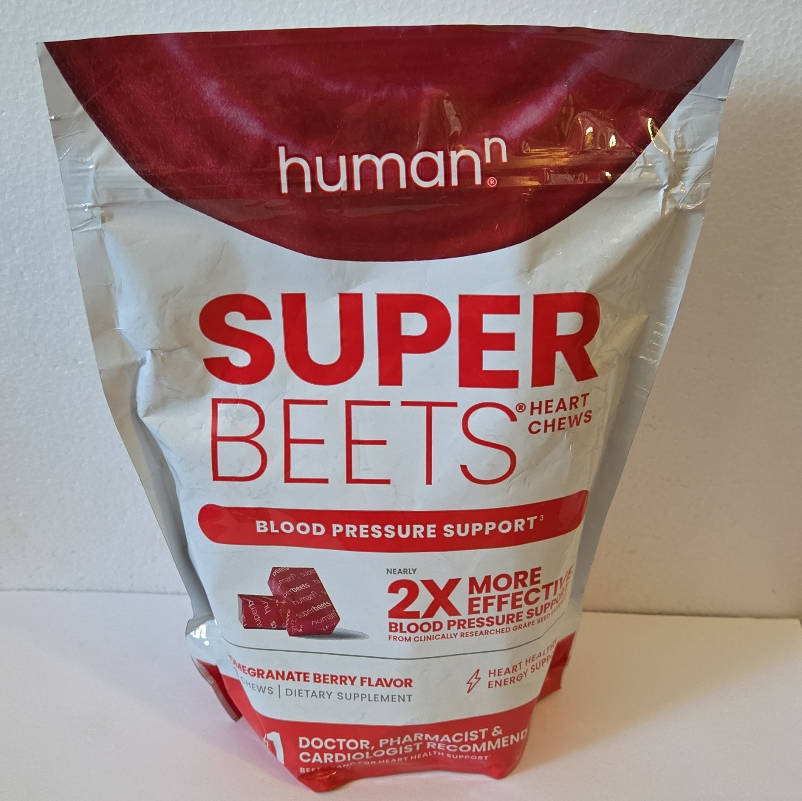 humanN SuperBeets Heart Chews 60 Chewable Pomegranate Berry Non-GMO