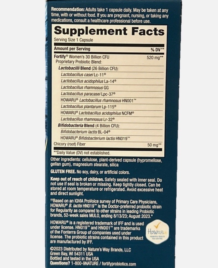 Nature’s Way Women’s Extra Strength Probiotic 30 Caps Exp: 11/2026 NIB sealed