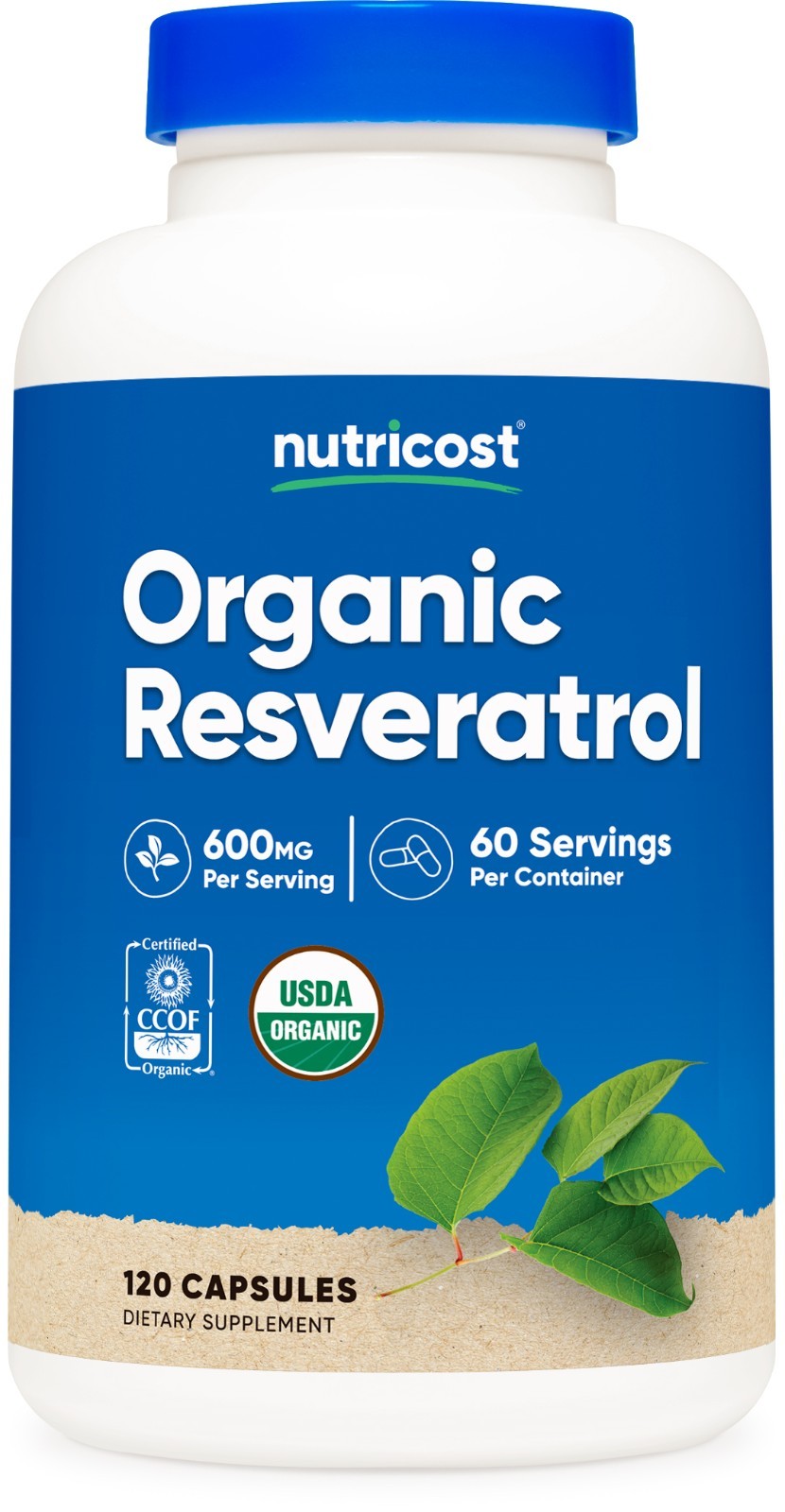 Nutricost Organic Resveratrol (600mg) 120 Capsules – USDA Organic, 60 Servings