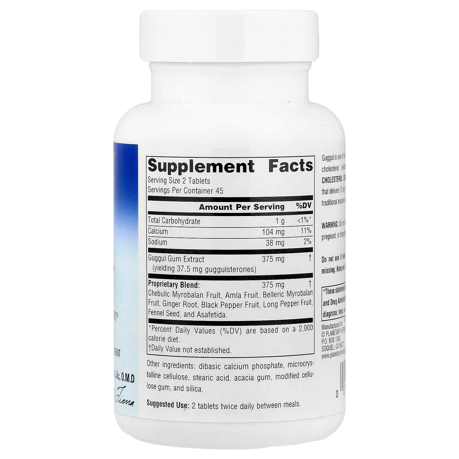 2 X Planetary Herbals, Guggul Cholesterol Compound�, 90 Tablets