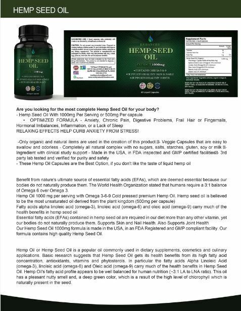 Hemp Seed Oil Healthy Skin Joints Supplement & L-Glutamine Tablet Muscle Support