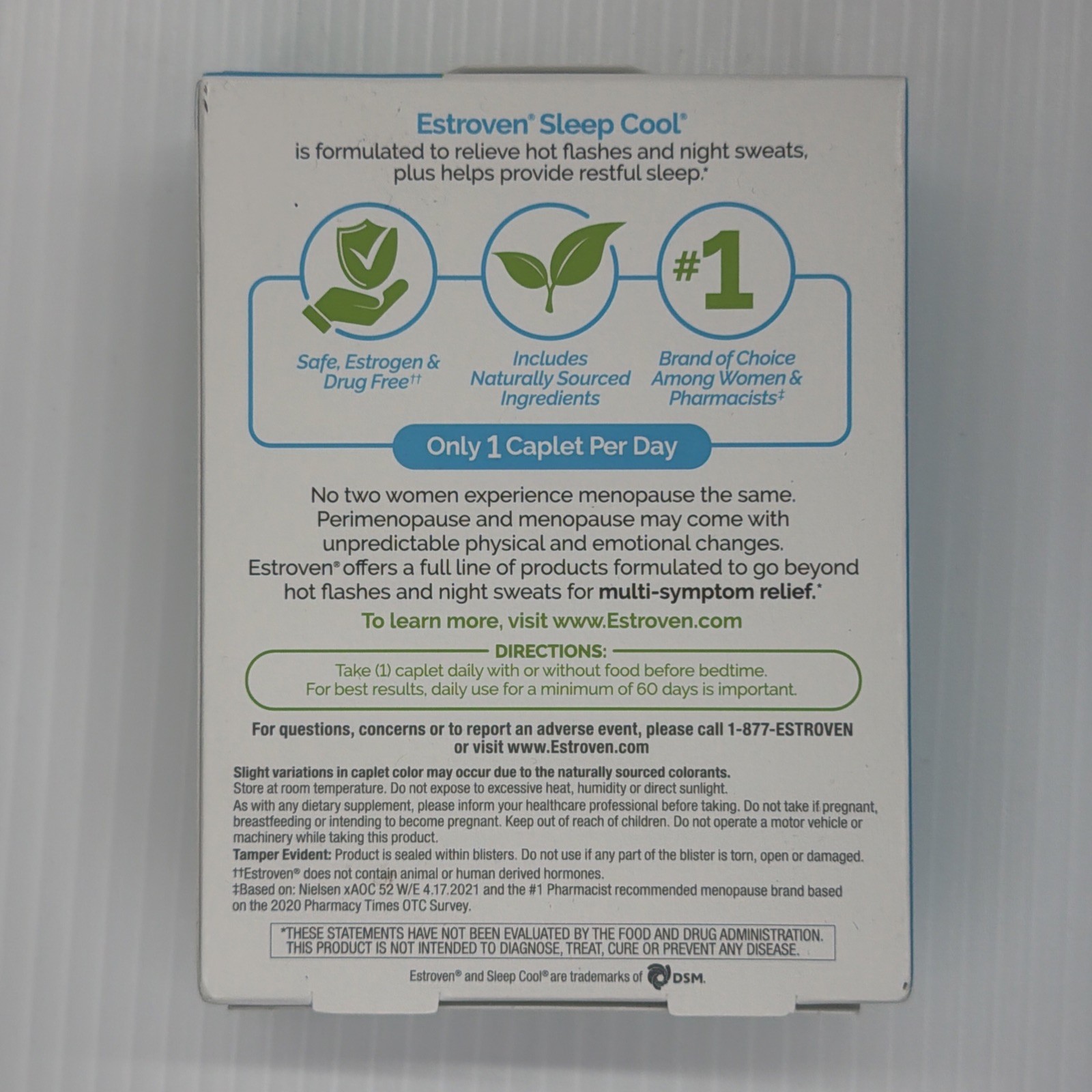 Estroven Sleep Cool Menopause Relief – 30 Caplets – Exp 05/27, NEW