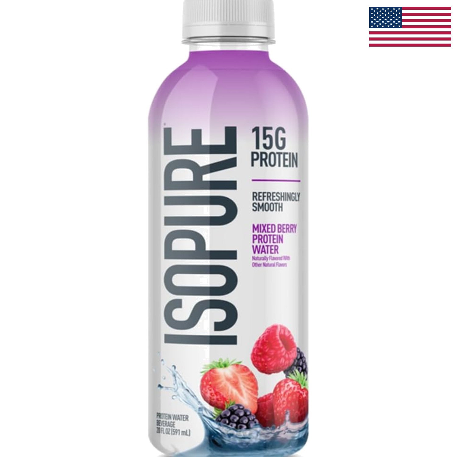 Refreshing Clear Protein Water with 15g Whey Isolate – Zero Sugar, 20 Fl Oz