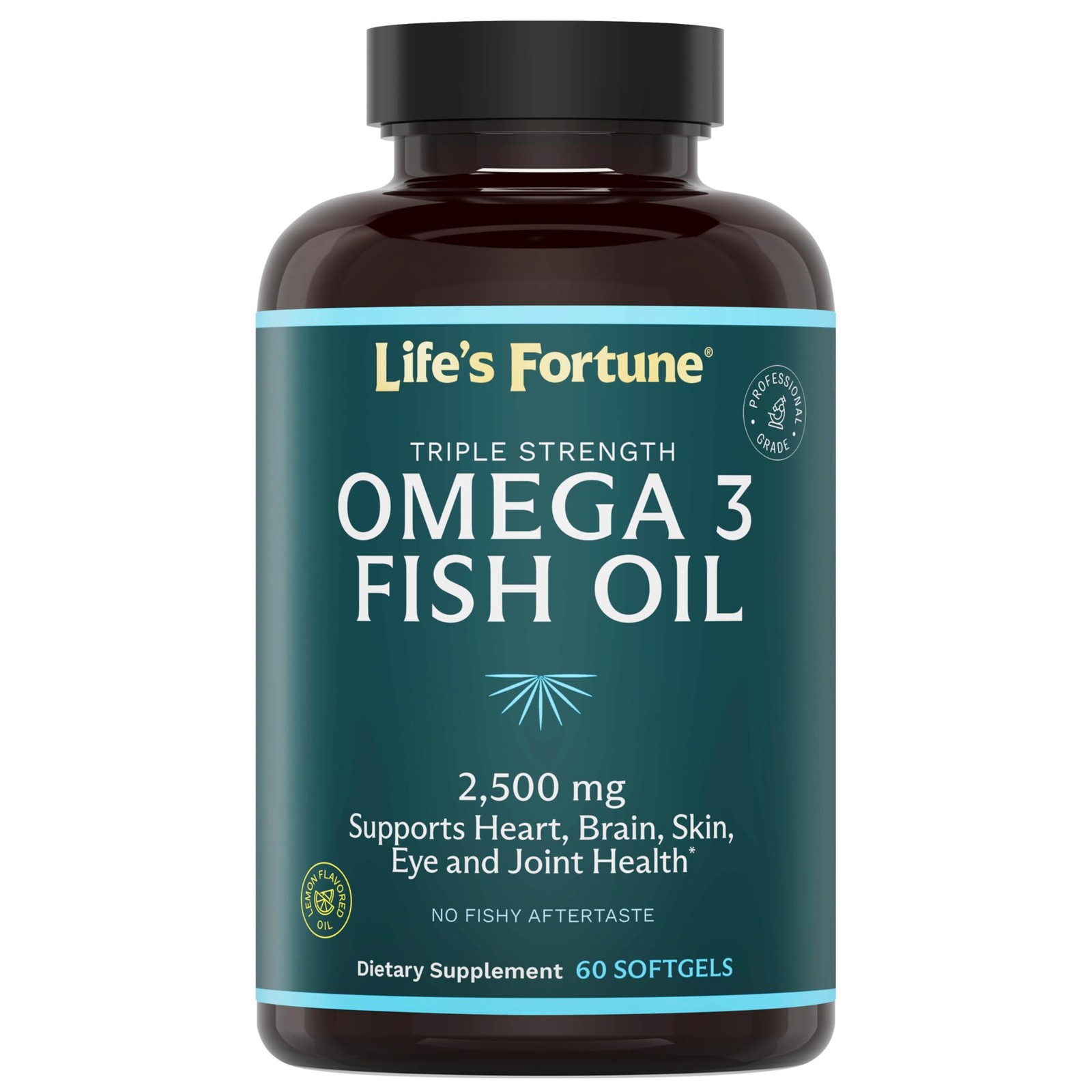 Life’s Fortune Fish Oil Omega 3 Concentrate Supplement 2500 mg, 60 Softgels, …