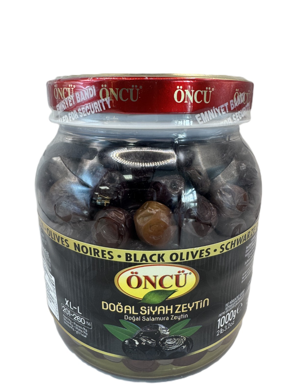 ONCU Siyah Zeytin XL-L 201-260 Pieces Black Olives 1kg