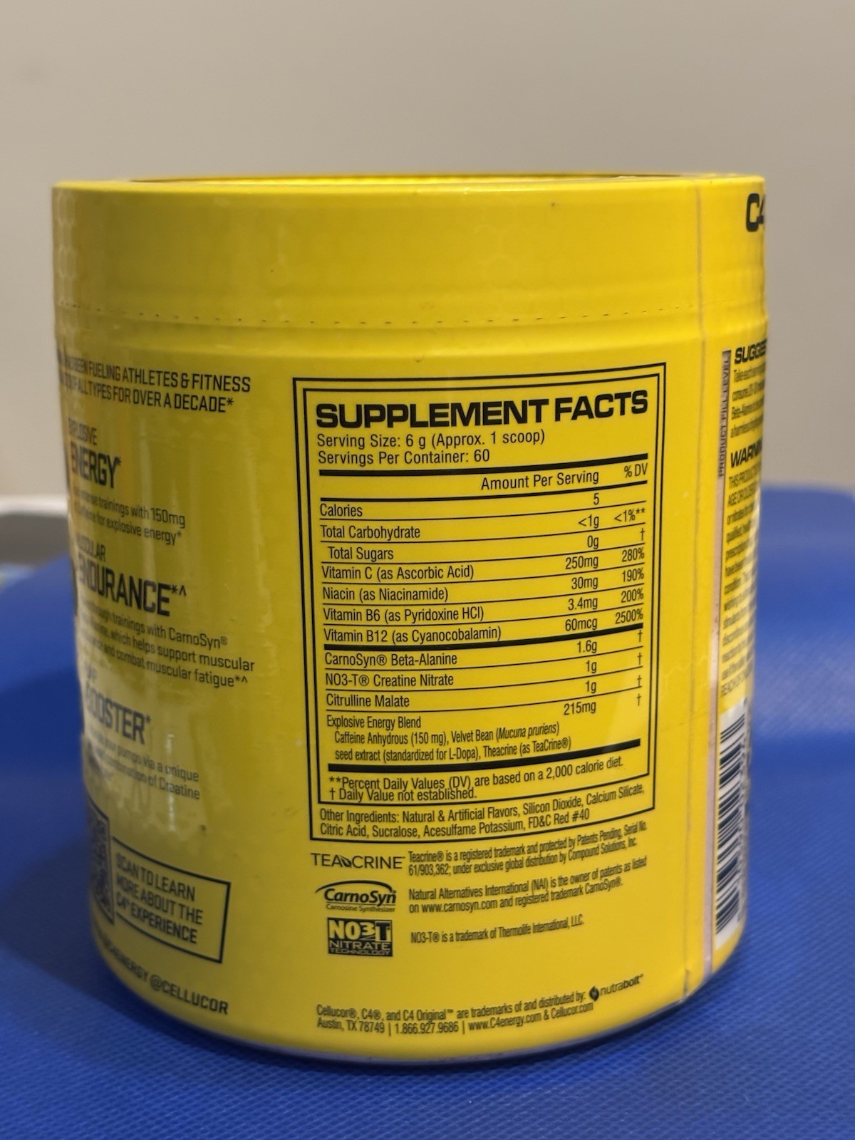 C4 Original Pre-Workout Fruit Punch 12.7oz 360g Energy Supplement Exp. 05/2026