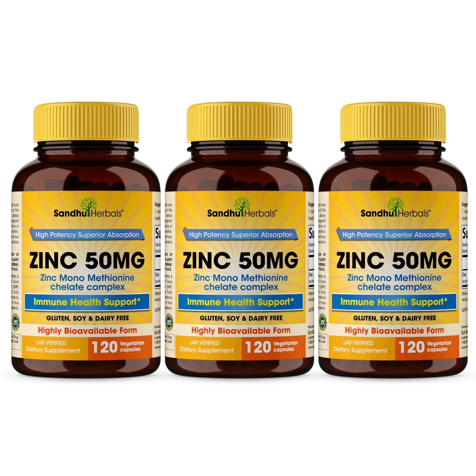Zinc 50mg Capsules for Men and Women, 360 Count | Highly Absorbable Zinc Supp…