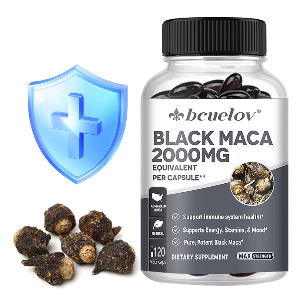 Black Maca Capsules,Increases Energy And Male Potency,120pcs | Korean Skin Care