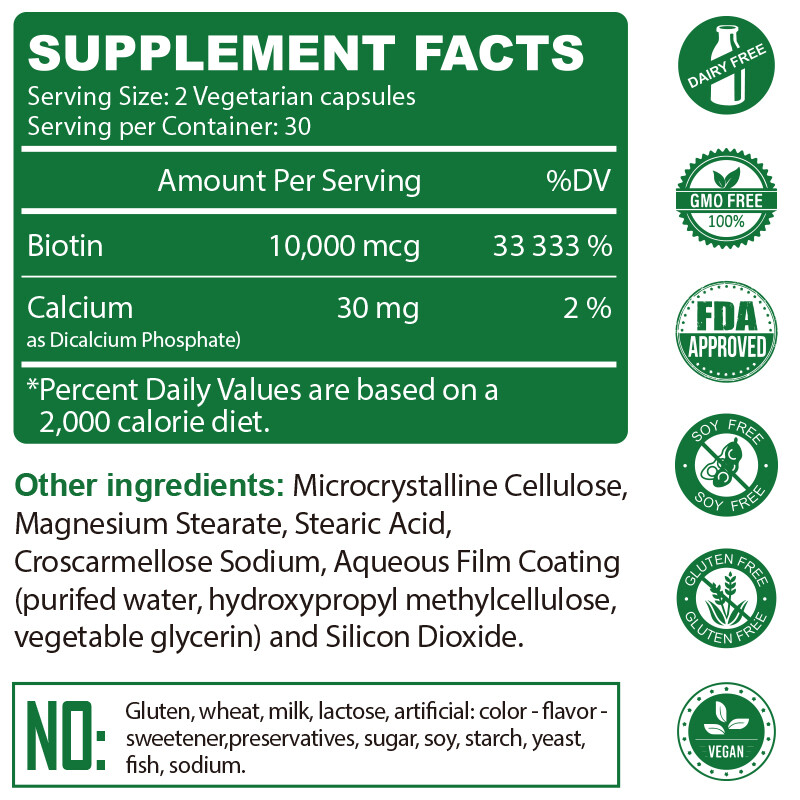 10000Mcg Biotin Collagen Capsules – Maximum Potency for Hair, Skin, Nails