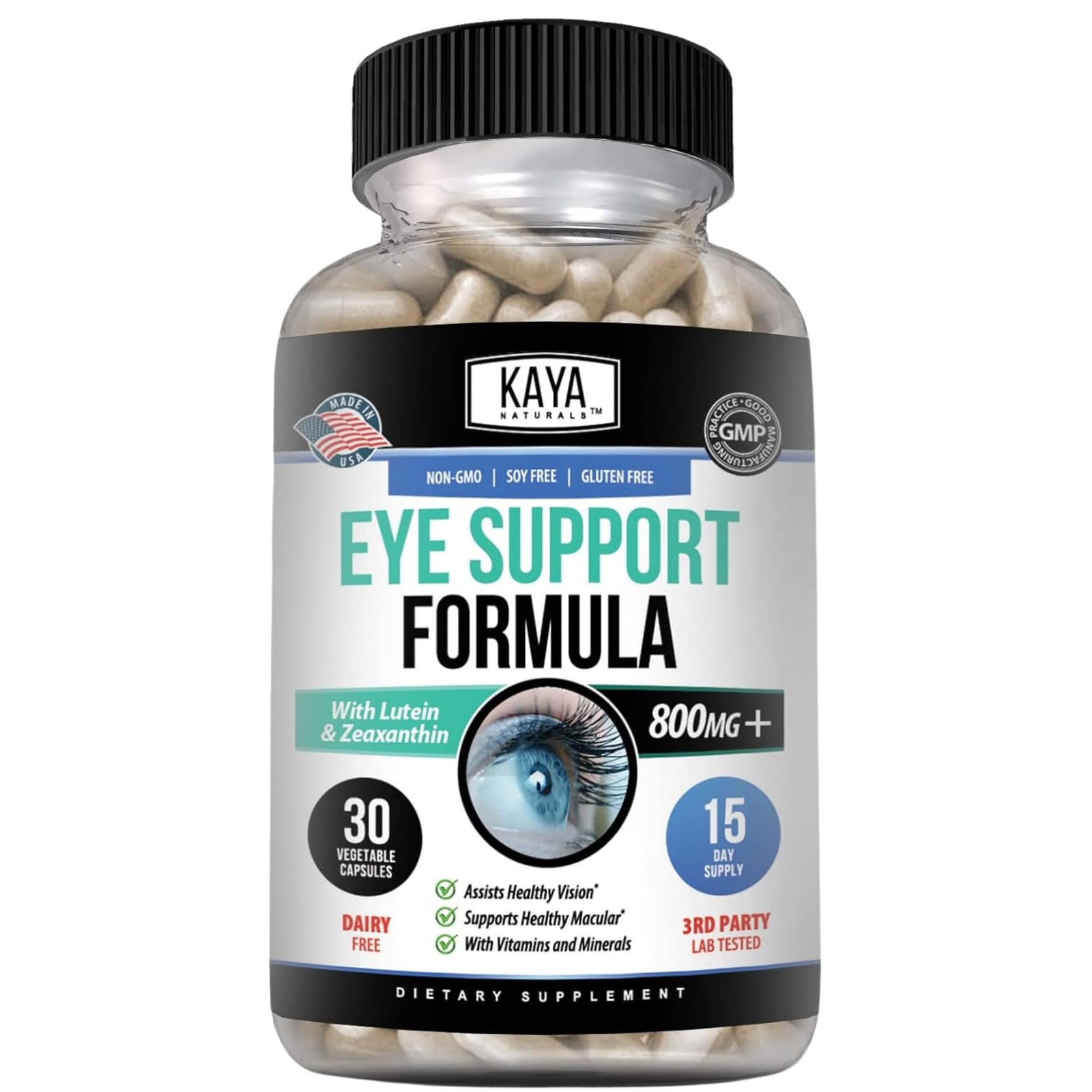 Kaya Naturals Eye Health Supplement, Lutein and 30 Count (Pack of 1)