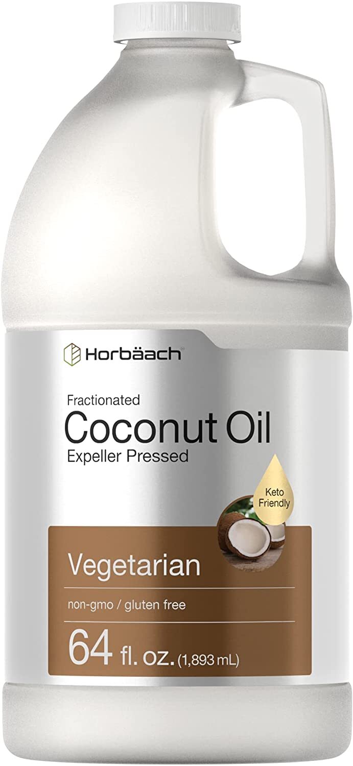 Liquid Coconut Oil 64oz | Keto-Friendly, Fractionized, Vegetarian | by Horbaach