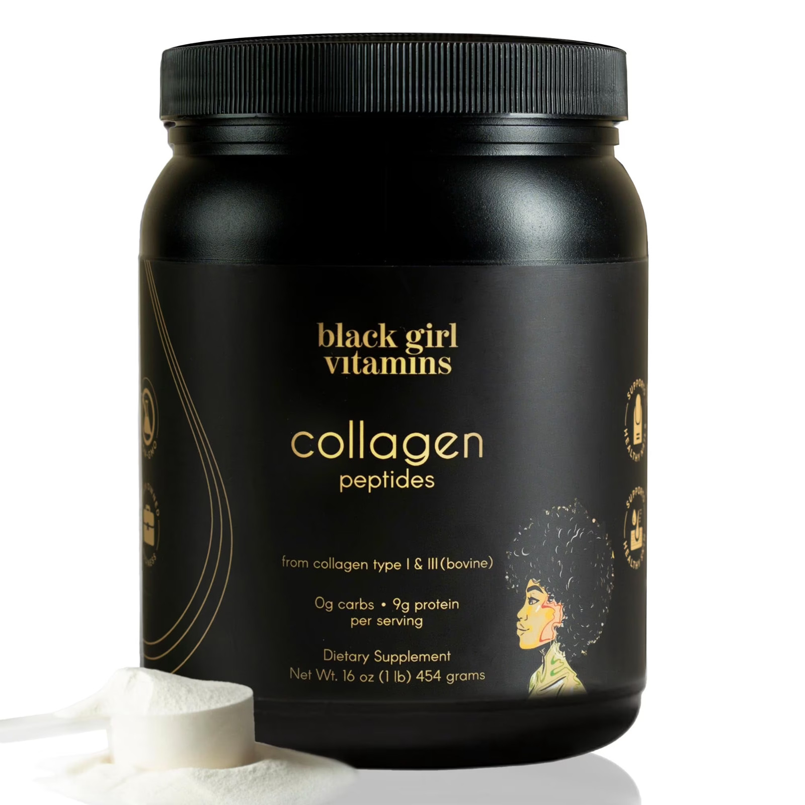 Collagen Peptides Powder for Skin , Hair & Nails – Unflavored Hydrolyzed – 16 oz