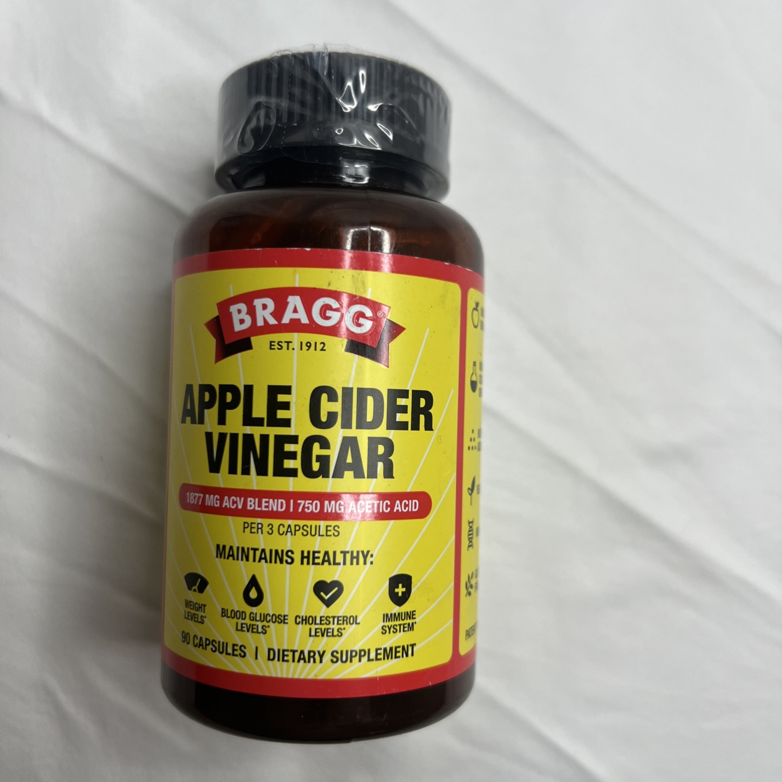 Bragg Apple Cider Vinegar , 90 Capsules Sealed Exp 08/2027 Fast Shipping