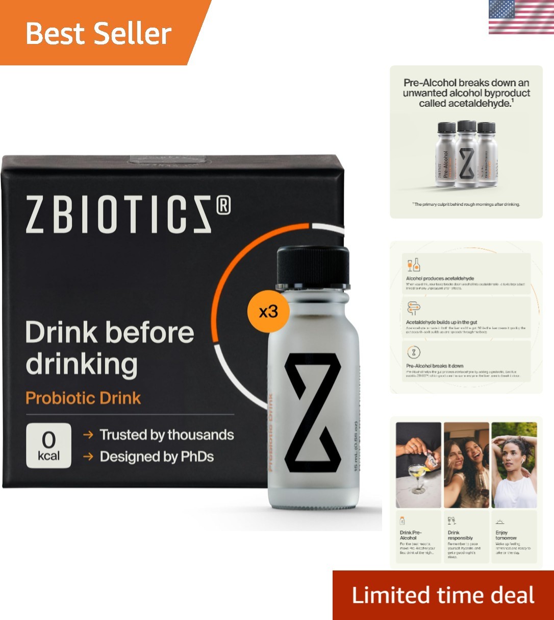 Feel Better After Drinking, Wake Up Refreshed, Science-Backed, Patented Probi…