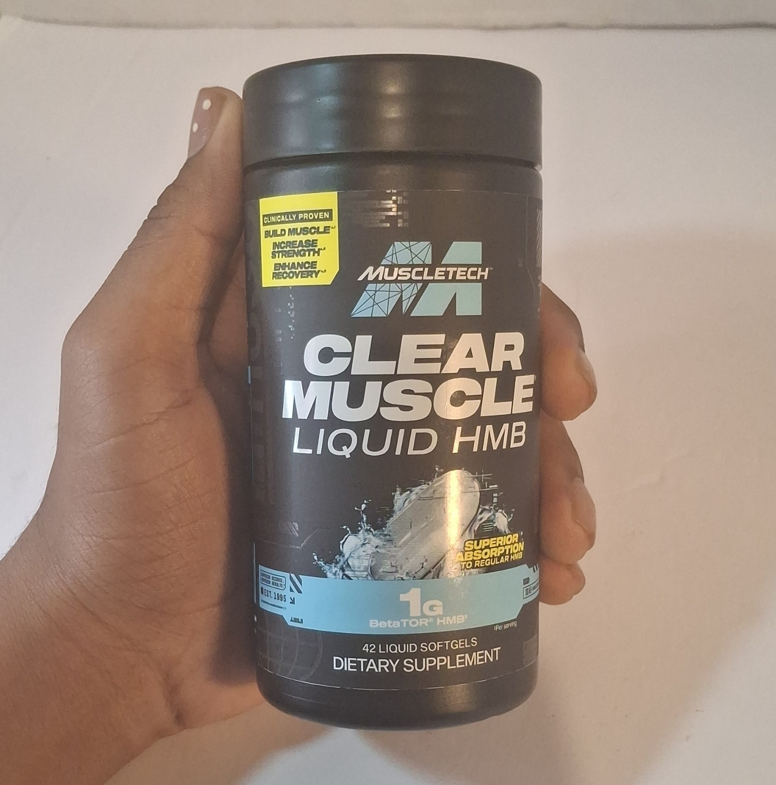 MuscleTech Clear Muscle Liquid HMB 1g BetaTOR 42 Softgels Non-GMO