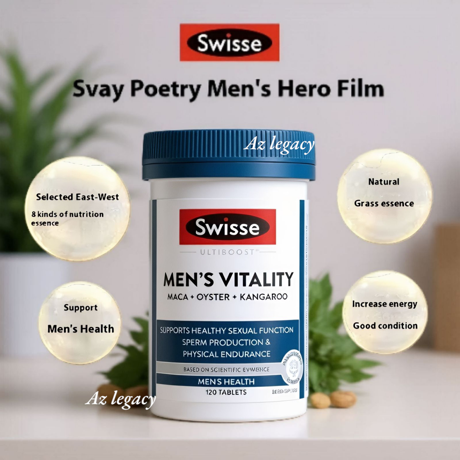 BUY 2 FREE 1 Swisse Ultiboost Men’s Vitality Maca + Oyster + Kangaroo 120Tablets