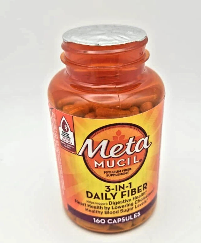 Metamucil Psyllium Husk Fiber Supplement, 160 Count – Sealed, Damaged Cap -12/26