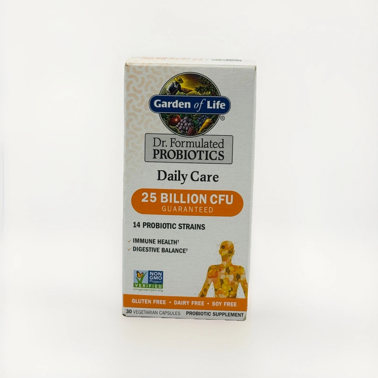 GARDEN OF LIFE DAILY CARE 25 BILLION CFU 14 PROBIOTIC STRAINS 30 CAPSULES 08/27