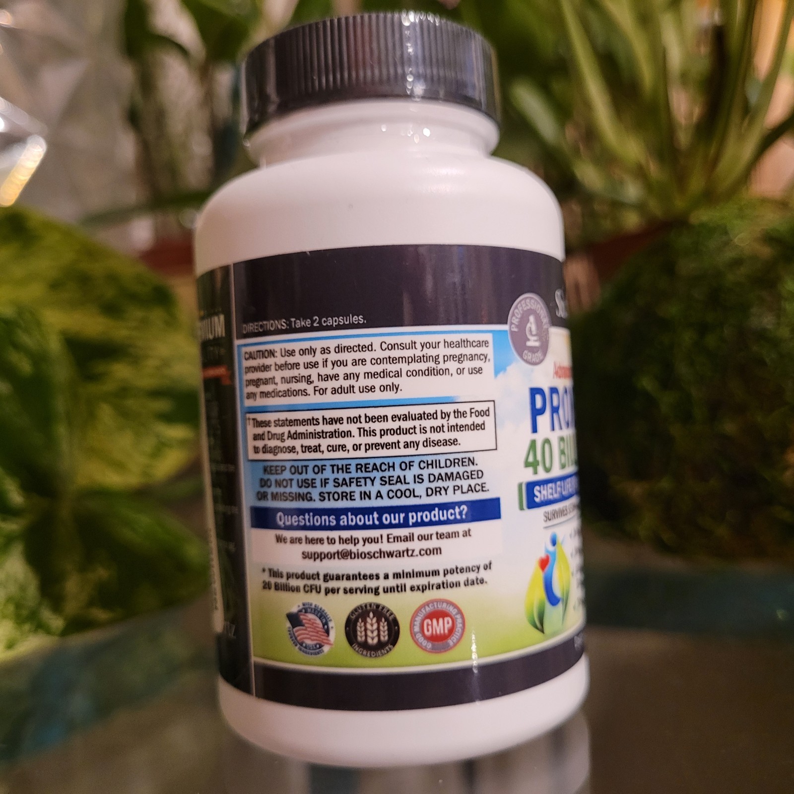 Bio Schwartz Probiotic 40 Billion CFU Gas Bloat Digestive Immune Cognitive 60ct