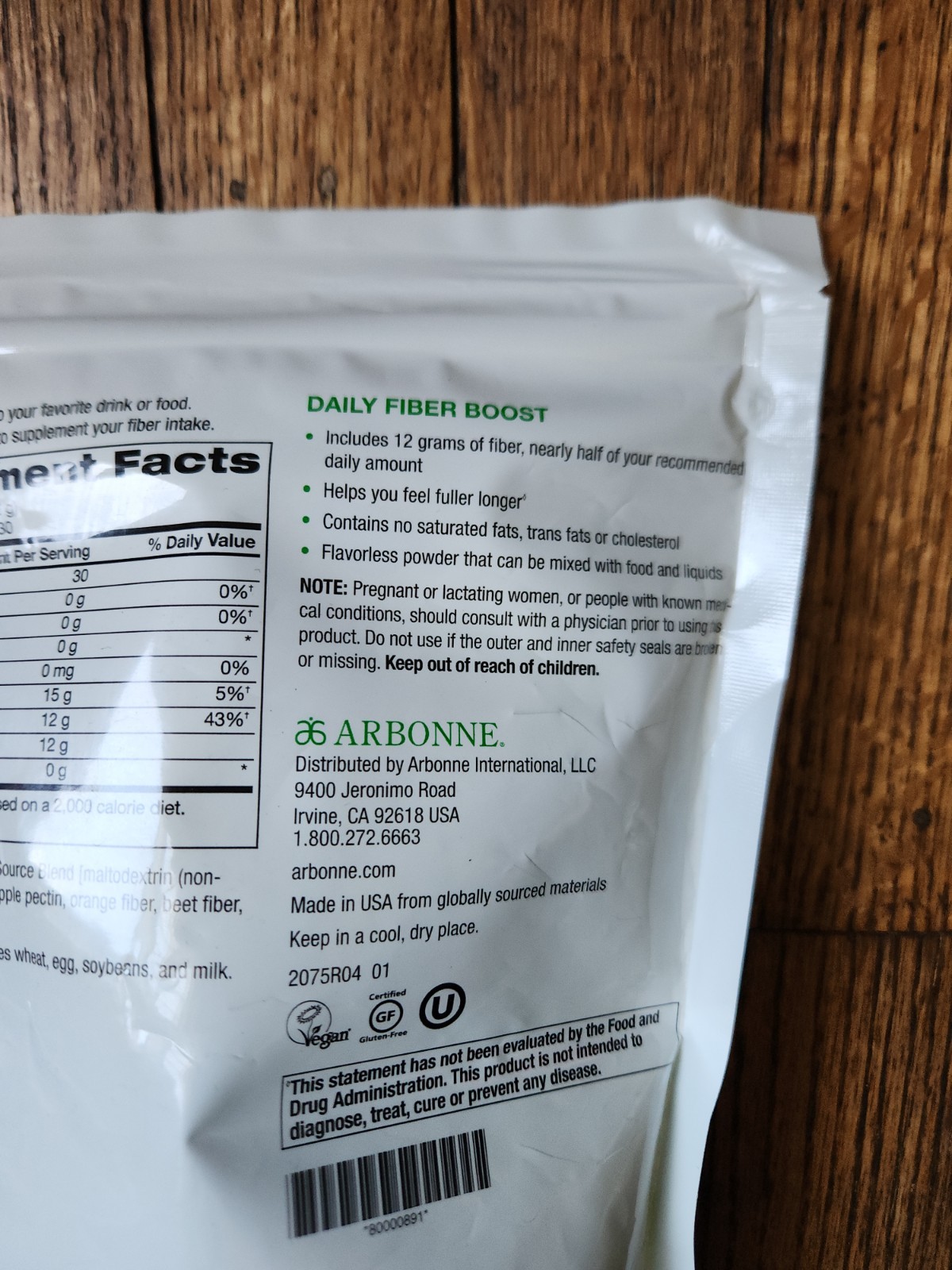 Arbonne Daily Fiber Boost 16.9 Oz 1 Lb Discontinued FAST SHIPPING