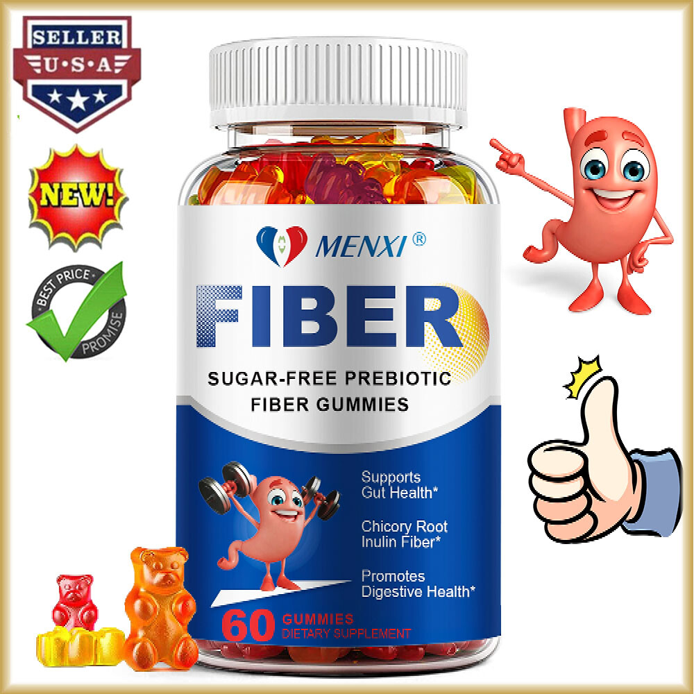 Probiotic + Prebiotic Fiber Gummy, Digestive + Gut Health Supplement 60 Gummies
