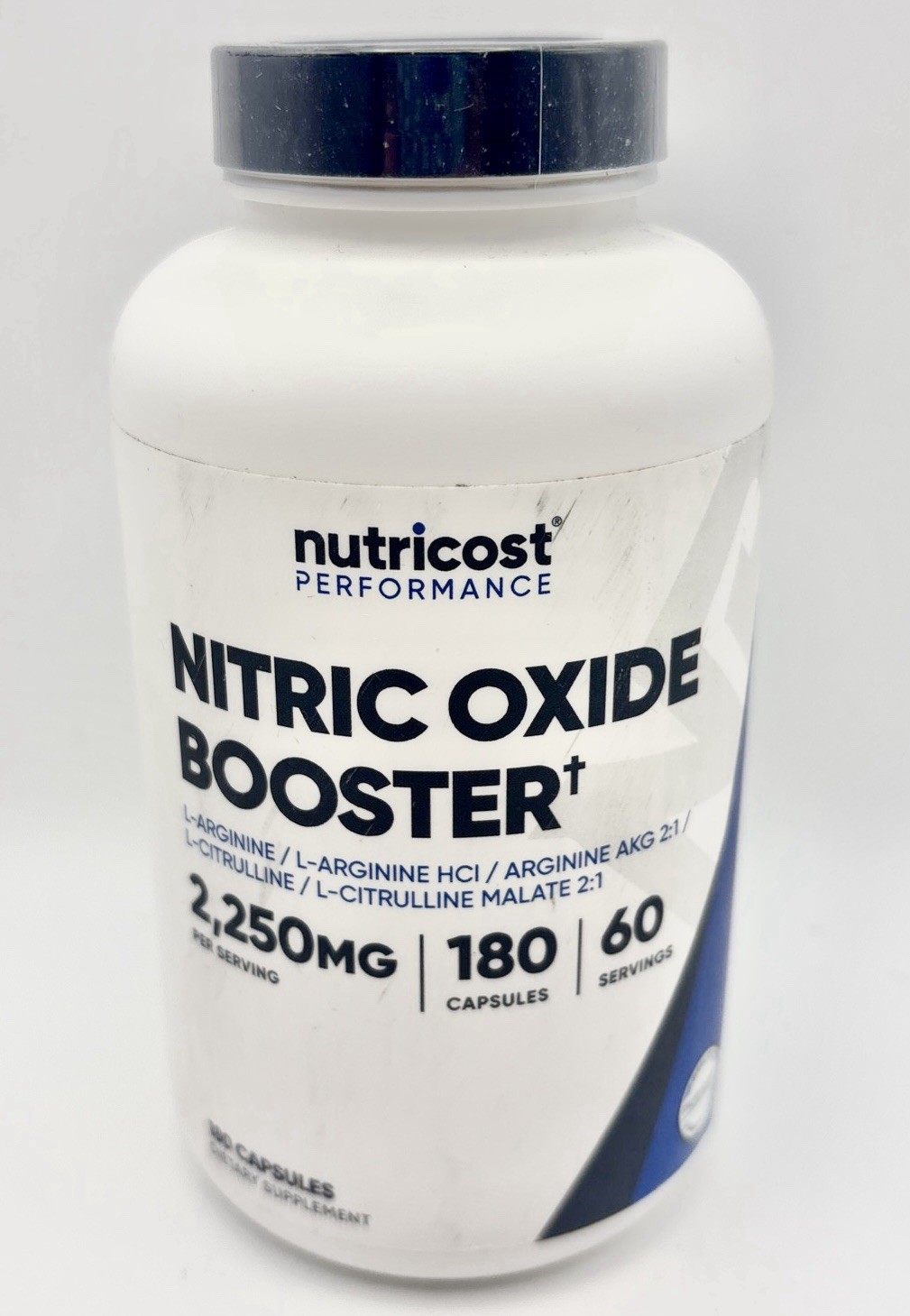 Nutricost Nitric Oxide Booster 2250mg, 180 Caps – 60 Servings – EXP 3/2028