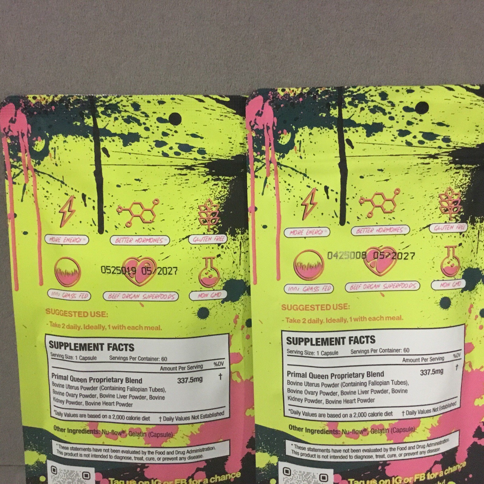 2 Packs PRIMAL QUEEN Female-Optimized Beef Organ Vitamin Supplement Exp 5/2027