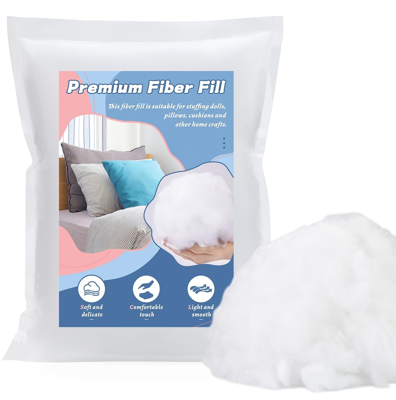 400g/14.1oz Polyester Pillow Stuffing, (1.8oz-1.87 lb) Fiberfill Polyfill Stu…