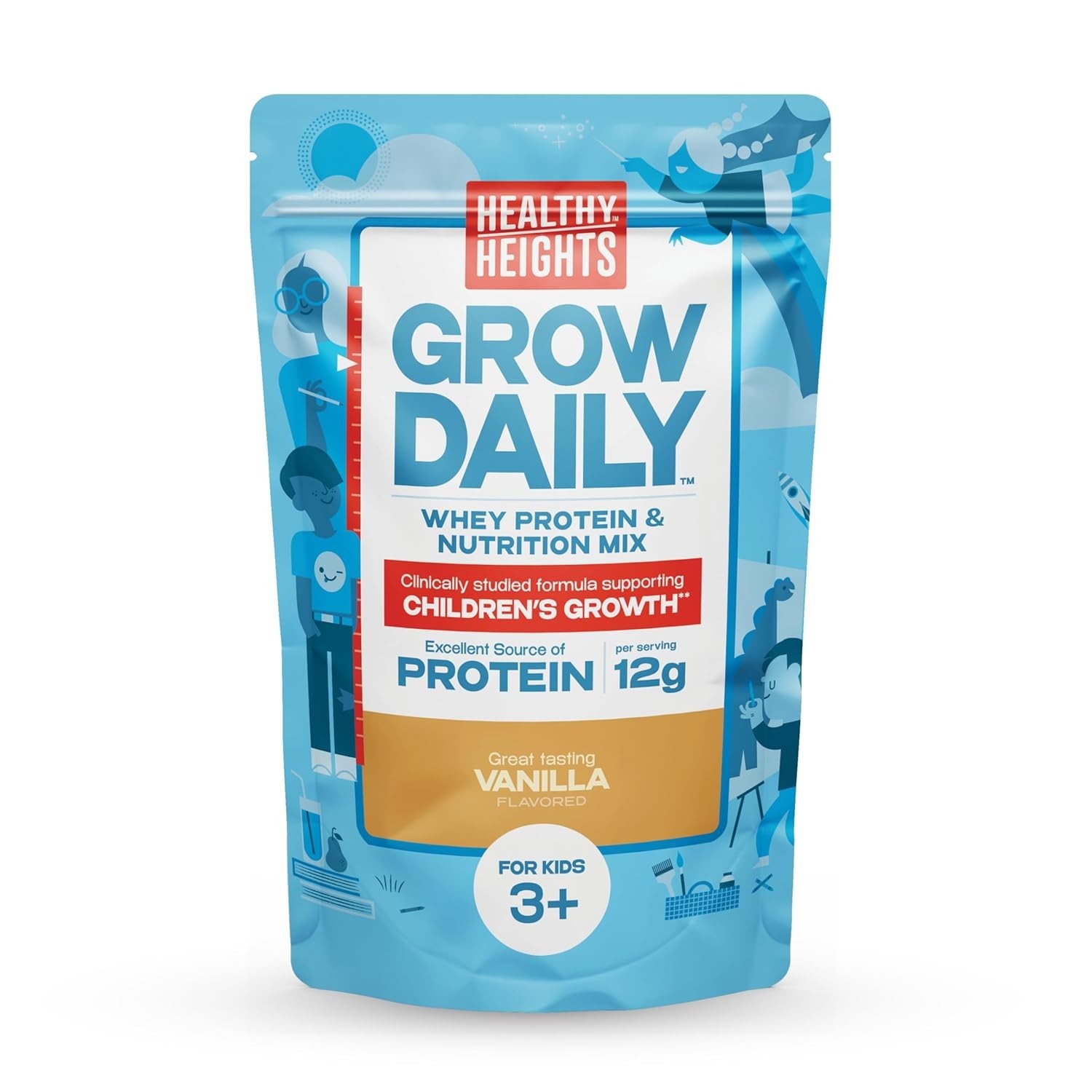 Healthy Heights Grow Daily Kids Protein Drink Mix Vanilla 21.6 oz 14 Servings