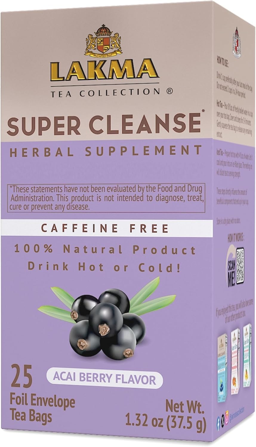 Lakma Tea – Acai Berry Super Cleanse Blend for Digestive Wellness – 25 Bags