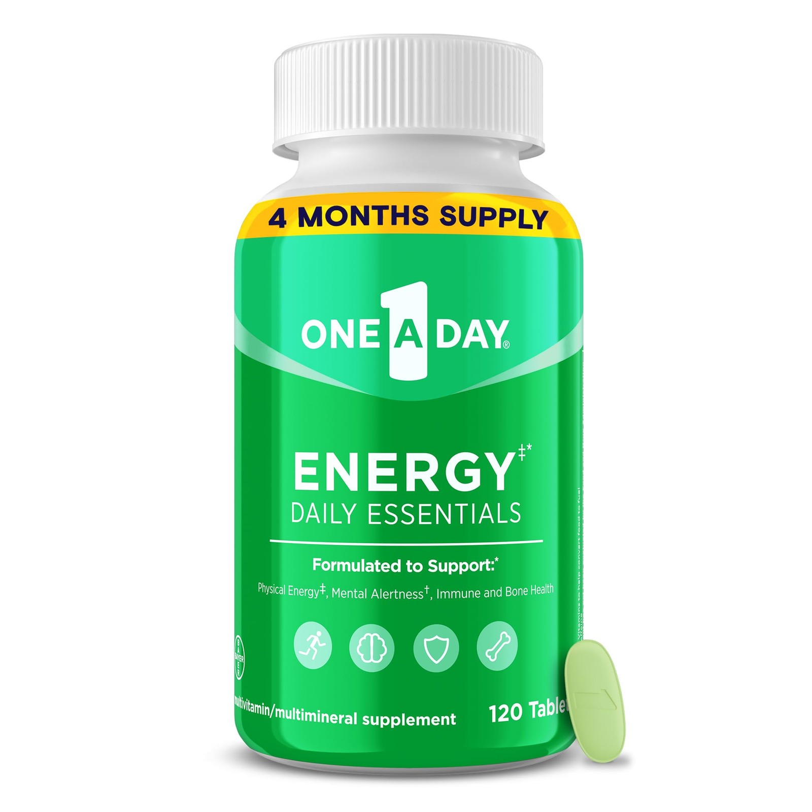 Daily Energy Multivitamin for Mental Alertness Immune Health, 120 Count