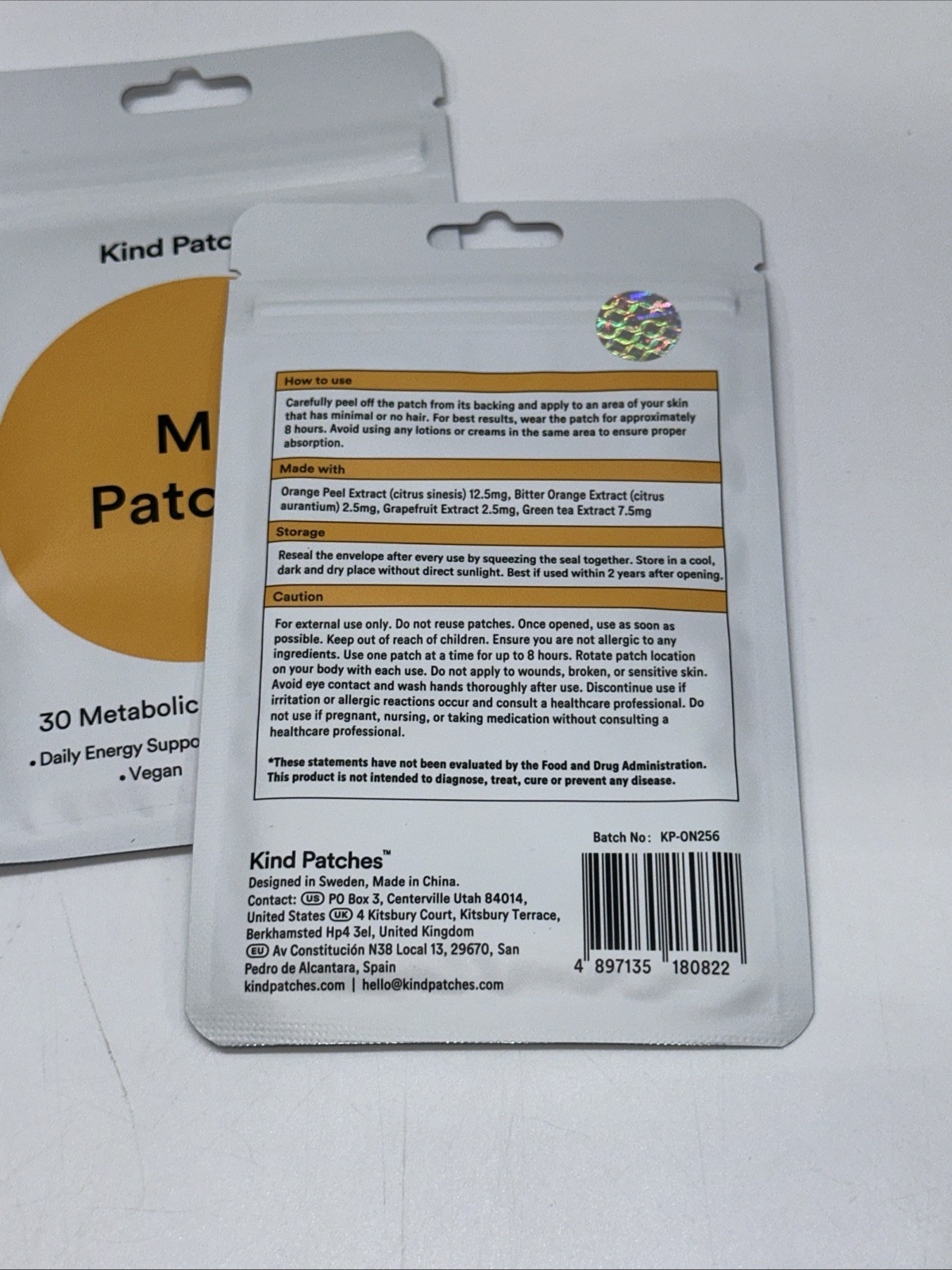 Kind Patches MB Metabolic Balance 30 Count Pack Vegan 3 Month Supply Patches
