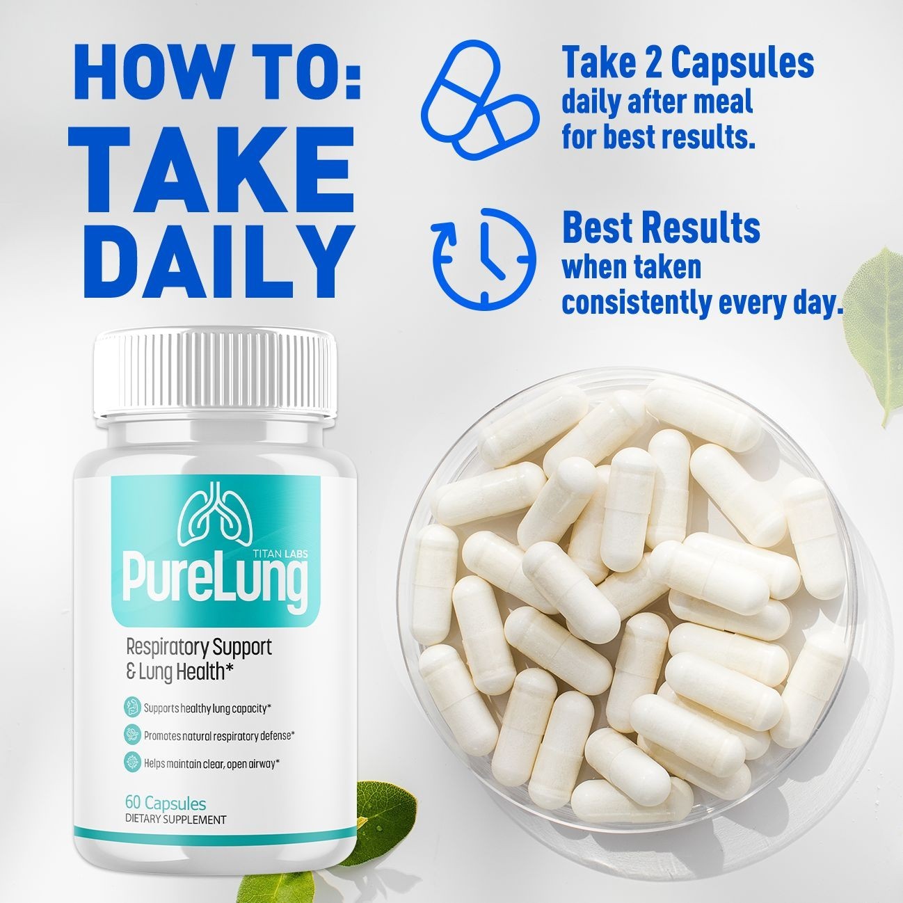 (2 Pack) PureLung Advanced Respiratory Health Support Formula Pure Lung 120 Caps