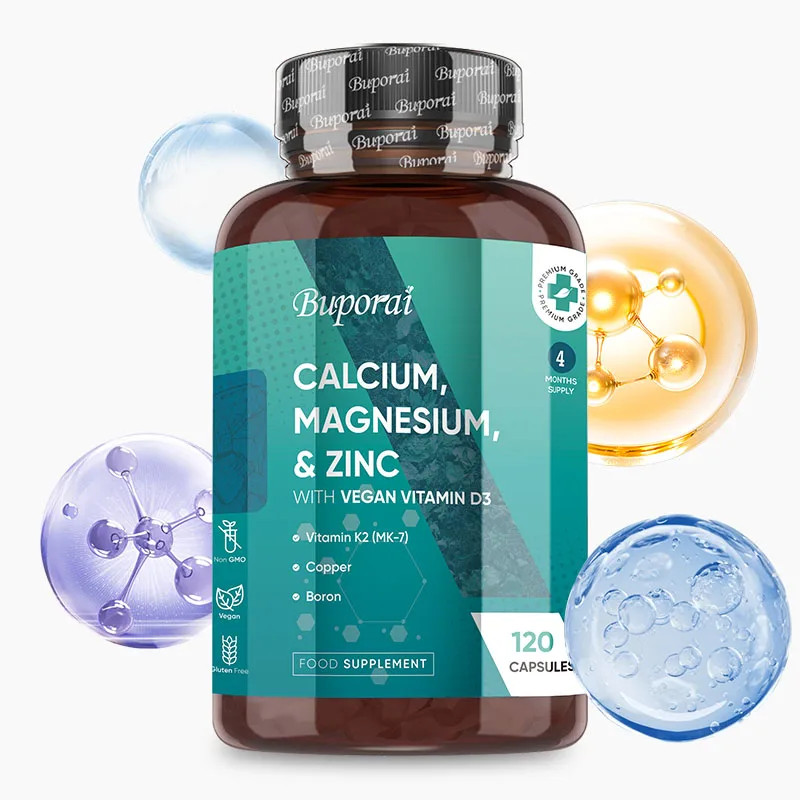 Calcium, Magnesium,Zinc and Vitamin D 120pcs,Strengthen Bones,Teeth,Heart,Nerves