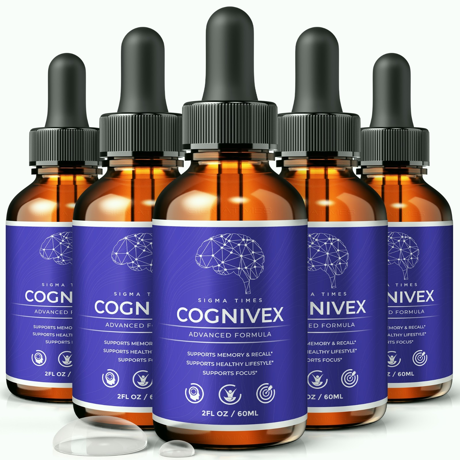 Cognivex Drops, Liquid Supplement to Support Brain Health & Memory – 5 Pack
