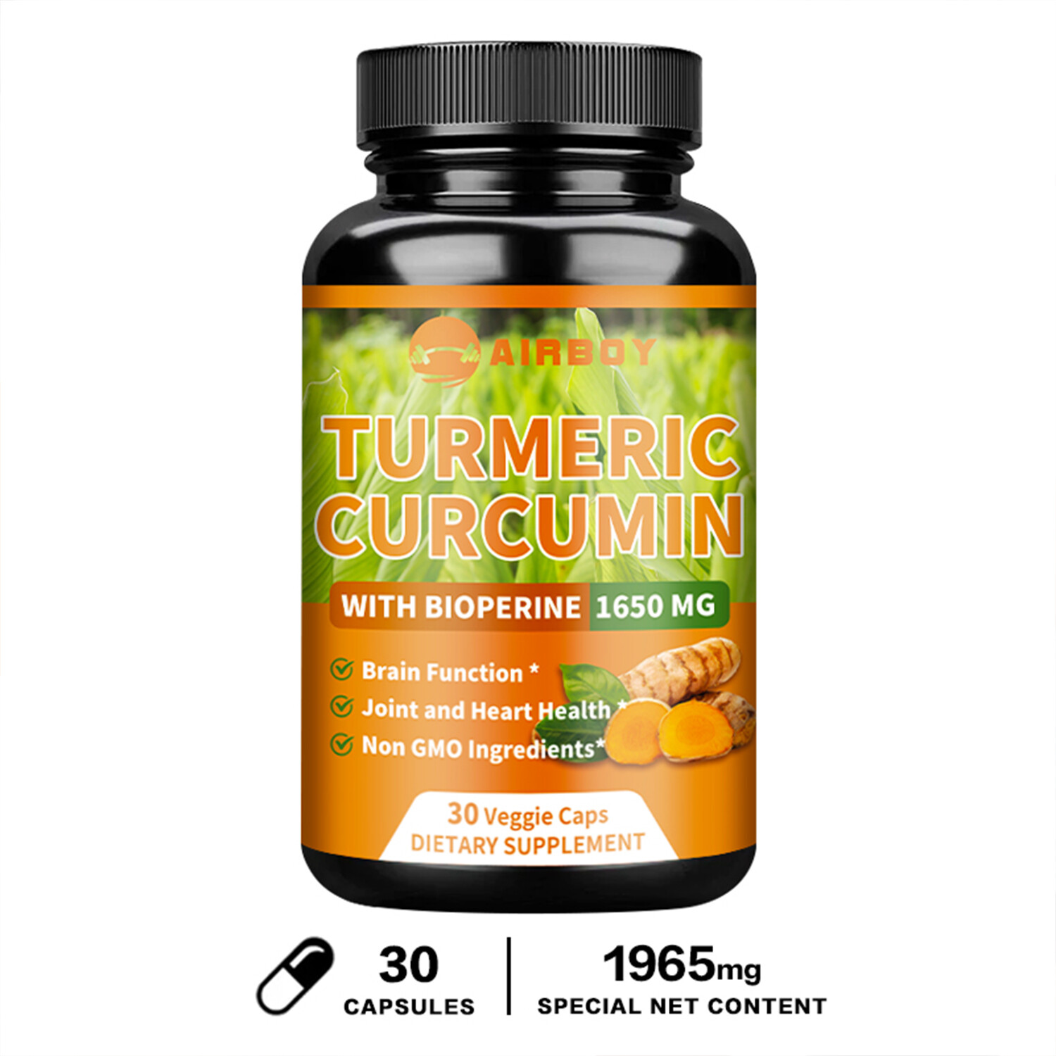 Turmeric Curcumin Capsules-with Bioperine,Ginger-High Absorption Triple Strength