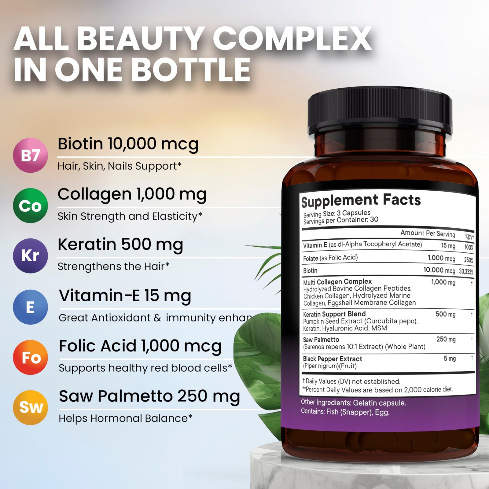 NEW AGE Biotin Collagen Keratin Hyaluronic Acid – 90 Count (Pack of 2)