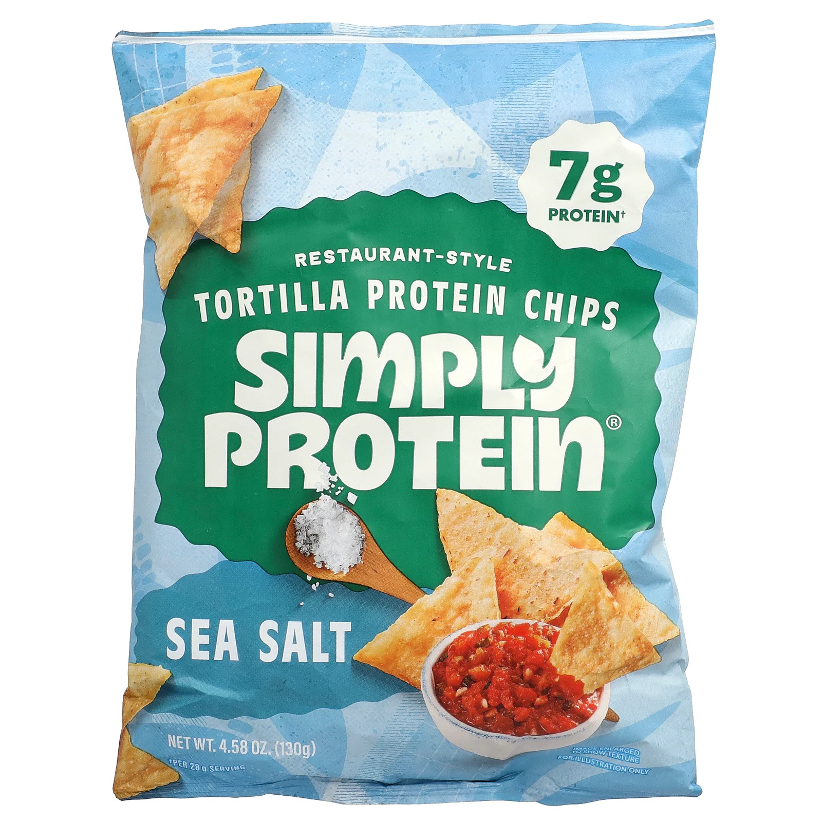 Restaurant-Style Tortilla Protein Chips, Sea Salt, 4.58 oz (130 g)