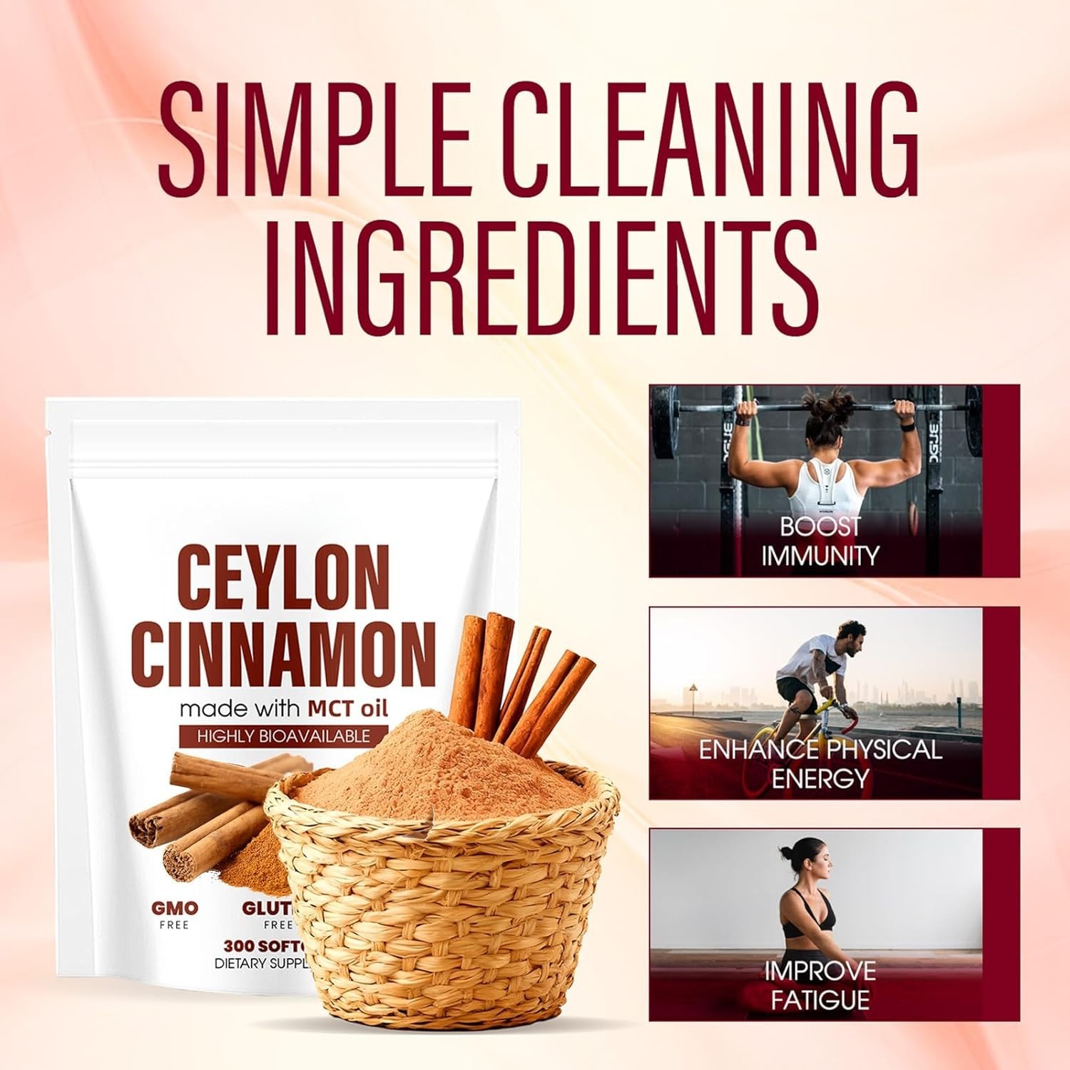 Ceylon Cinnamon 7,200Mg Equivalent | 300 Softgels with MCT Oil | Highly Bioavail