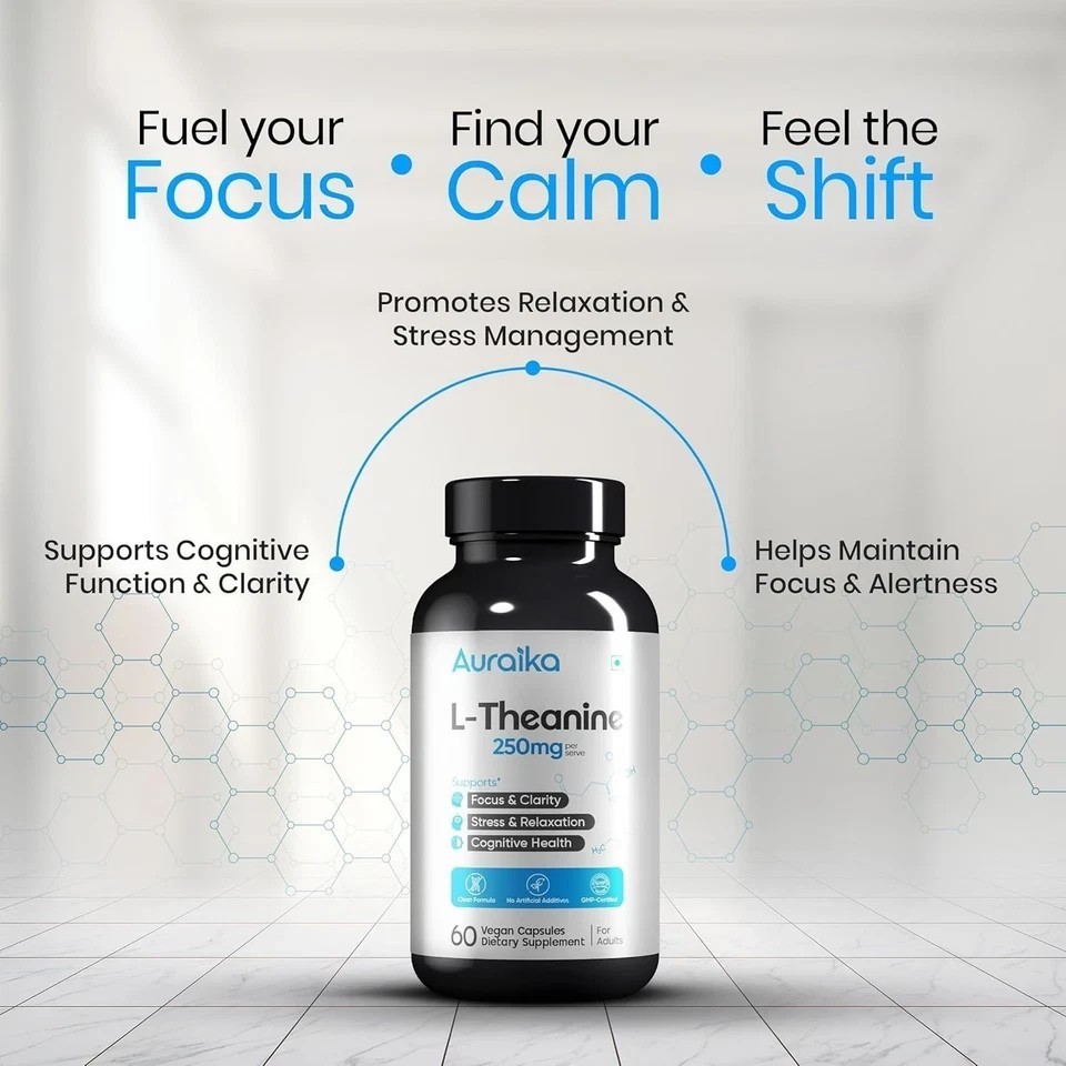 Auraika L Theanine Supplement 250mg – 60 Capsules r473