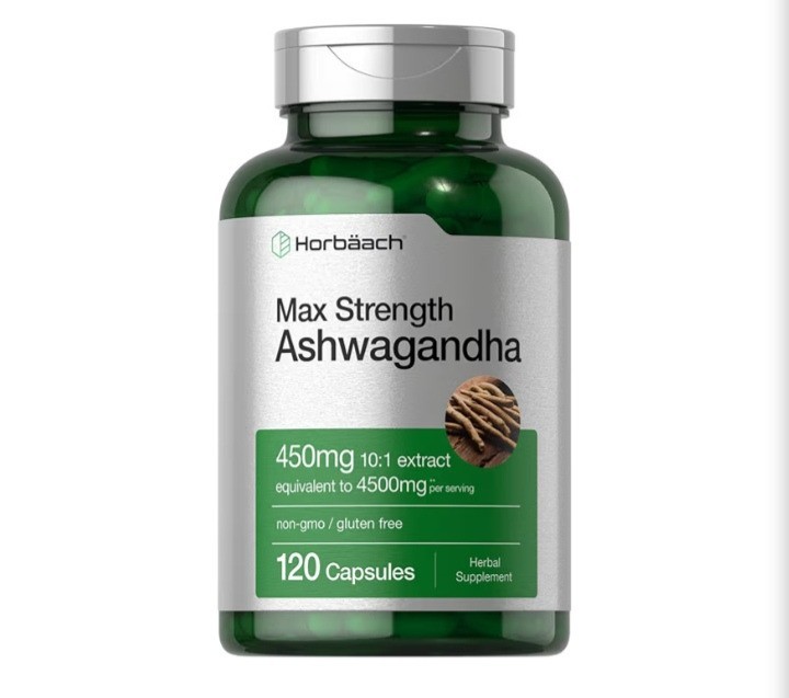 Horbäach Ashwagandha Supplement | Max Strength | 120 Capsules | Non-GMO, Gluten