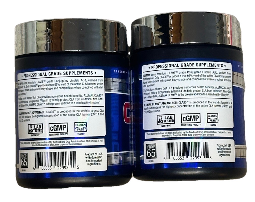 Lot Of 2 Allmax Essentials, CLA95™, 30 Softgels Dietary Supplement CLA 95 6/2026