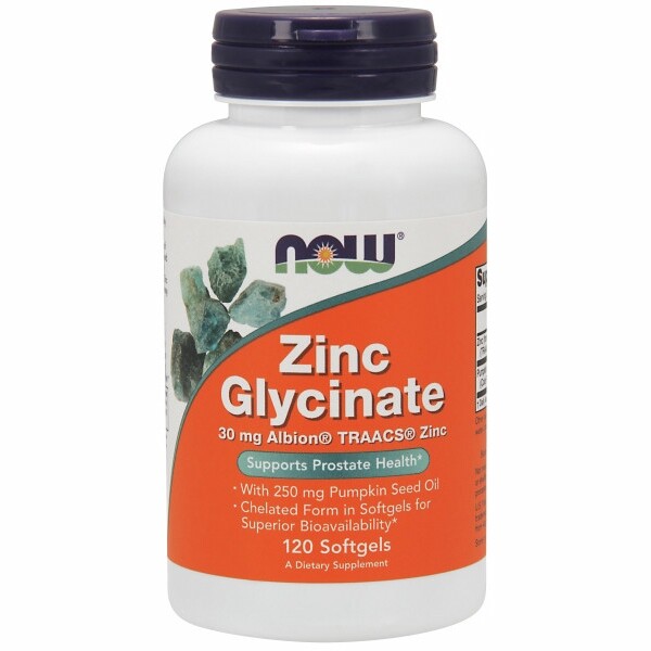 Zinc Glycinate 30 mg 120 Softgels By Now Foods