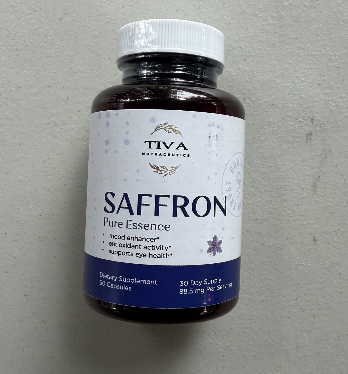 TIVA Nutraceuticals Saffron Pure Essence 60 Capsules Factory Sealed Exp 01/2029
