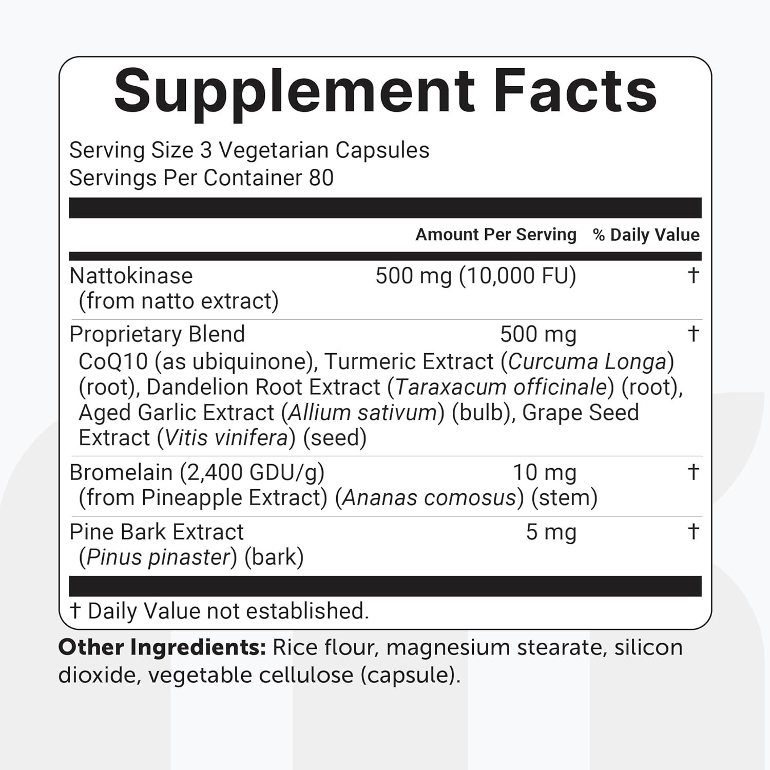 Nattokinase 10,000 FU per Serving (Natural Natto Extract), 240 Vegetarian Capsul